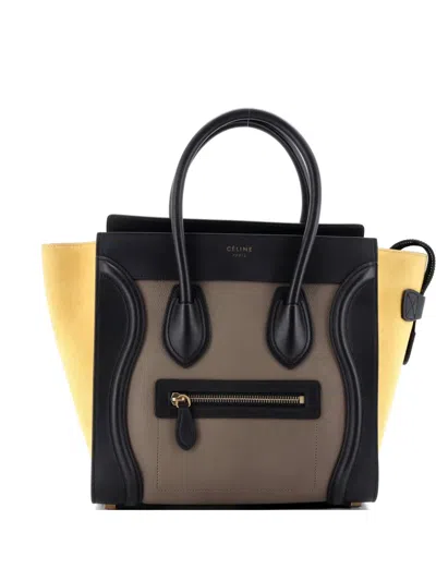 Pre-owned Celine Tricolor Luggage Bag Leather Micro Tote Bag In Multi