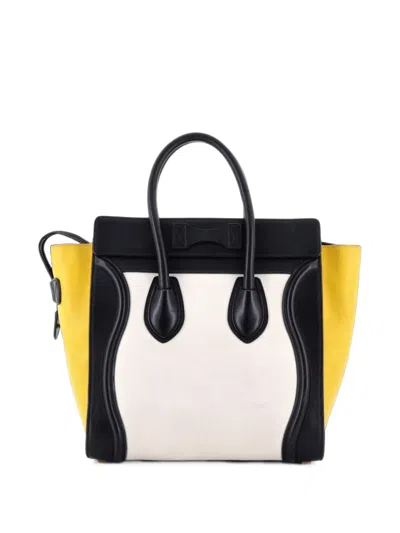 Pre-owned Celine Tricolor Luggage Bag Leather Micro Tote Bag In Multicolour