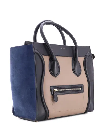 Pre-owned Celine Tricolor Luggage Bag Leather Mini Tote Bag In Multi