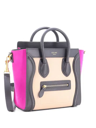 Pre-owned Celine Tricolor Luggage Bag Leather Nano Crossbody Bag