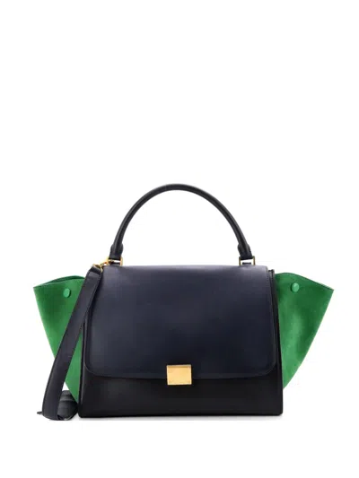 Pre-owned Celine Tricolor Trapeze Bag Leather Medium Satchel In Multi
