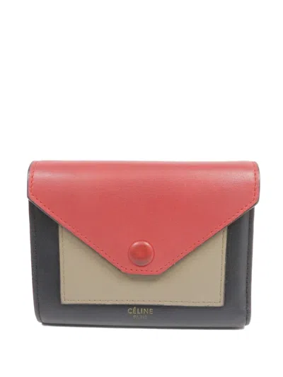 Pre-owned Celine Tri-fold Calfskin Wallet In Black