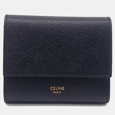 Pre-owned Celine Trifold Wallet In Black