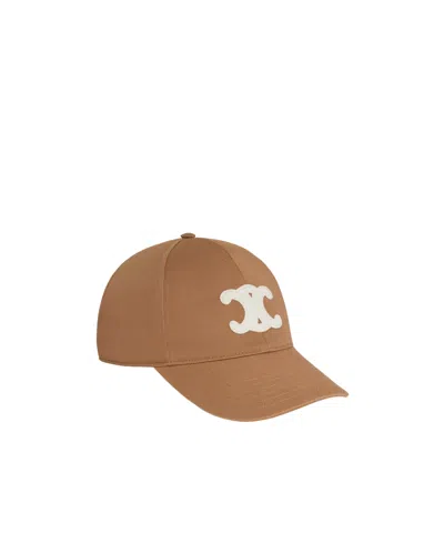 Celine Trimphe Baseball Cap In Brown