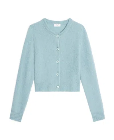 Celine Trimphe Short Cardigan In Blue