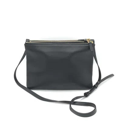 Pre-owned Celine Trio Black Leather Shoulder Women's Bag ()