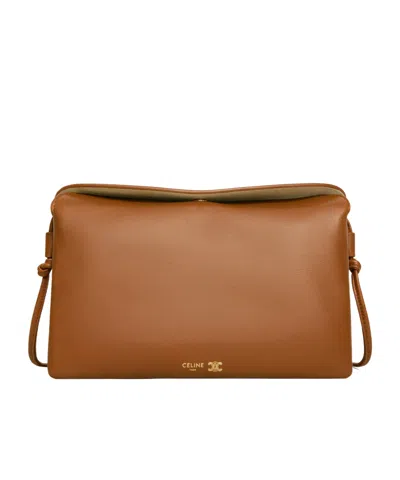 Celine Trio Flap In Smooth Lambskin In Pink