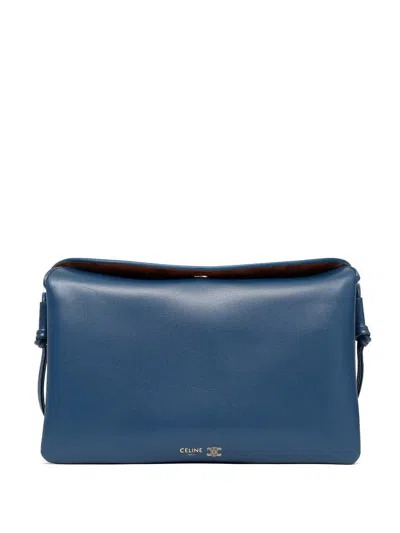 Celine Dirty Pink Trio Lamb Leather Shoulder Bag In Purple