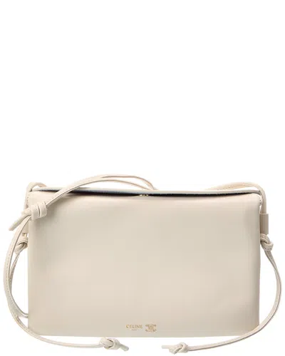 Celine Trio Flap Leather Shoulder Bag In Neutral