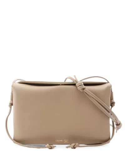 Pre-owned Celine Trio Flap Shoulder Bag In Neutral