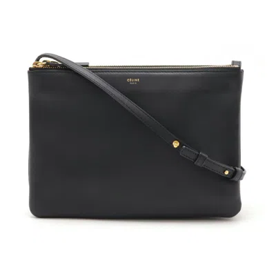 Pre-owned Celine Trio Leather Shoulder Bag () In Blue