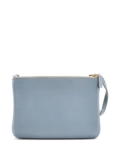 Pre-owned Celine Trio Leather Small Crossbody Bag In Gray