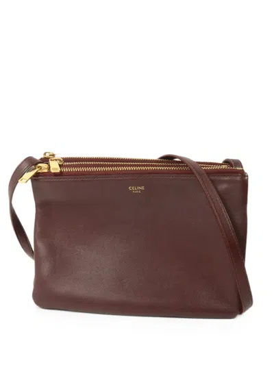 Pre-owned Celine Trio Logo-detail Shoulder Bag In Red