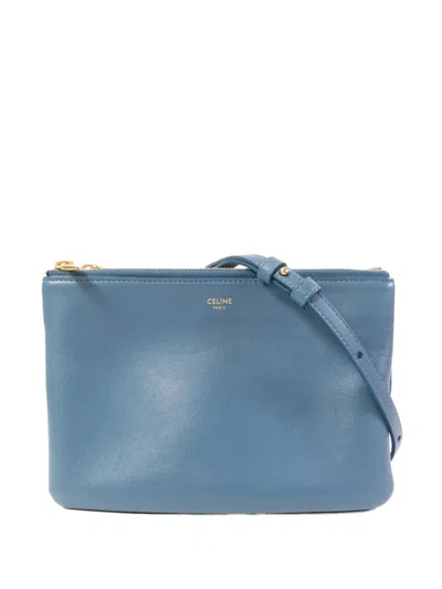 Pre-owned Celine Trio Shoulder Bag In Blue