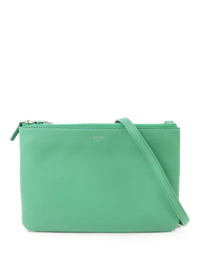 Pre-owned Celine Trio Shoulder Bag In Green