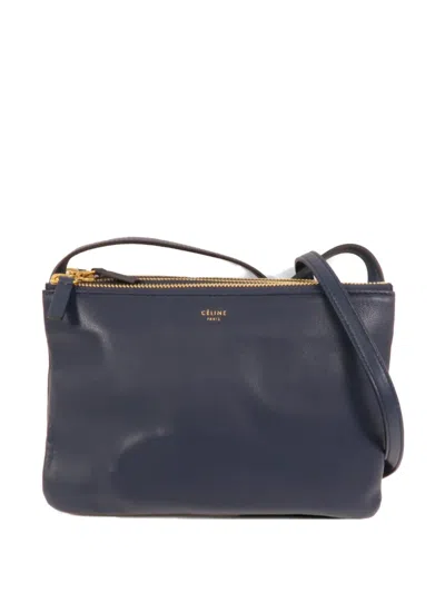 Pre-owned Celine Trio Small Shoulder Bag In Blue