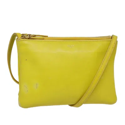 Pre-owned Celine Céline Trio Yellow Leather Shoulder Bag ()