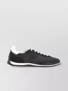 Celine Leather And Suede-trimmed Logo-embroidered Shell Sneakers In Black