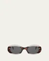 Celine Triomphe 01 Oval Acetate Sunglasses In Brown