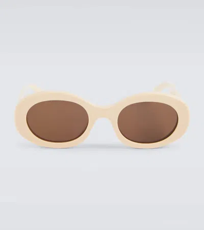 Celine Triomphe 01 Oval Sunglasses In Neutral