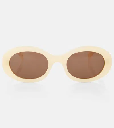 Celine Triomphe 01 Oval Sunglasses In Brown