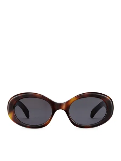 Celine Triomphe 01 Sunglasses In Blonde Havana Acetate In Nude & Neutrals