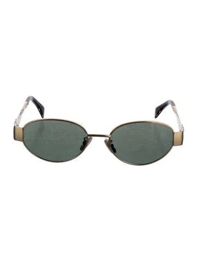Pre-owned Celine Triomphe 01 Triomphe Sunglasses In Gold