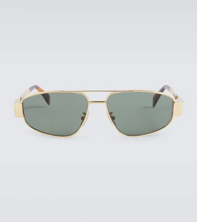 Celine Triomphe 03 Aviator Sunglasses In Gold