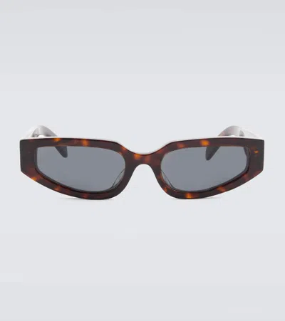 Celine Triomphe Rectangular Sunglasses In Brown