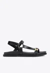 Celine Triumph Hardware Ring Sandals In Black