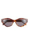 Celine Triomphe 17 56mm Cat Eye Sunglasses In Brown