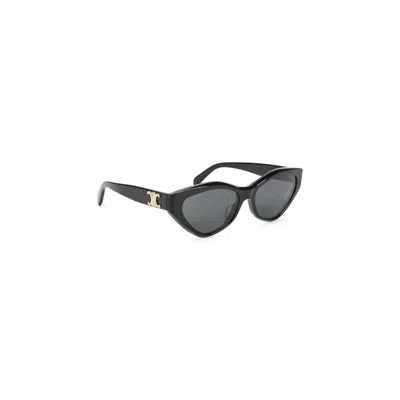 Celine Black Triomphe 17 Acetate Sunglasses In Gray