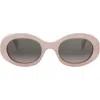 Celine Triomphe Acetate Oval Sunglasses In Neutral