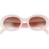 Celine Triomphe 52mm Oval Sunglasses In Pink