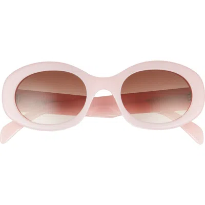 Celine Triomphe 52mm Oval Sunglasses In Pink