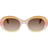 Celine Triomphe 52mm Oval Sunglasses In Neutral