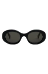 Celine Triomphe 52mm Oval Sunglasses In Black