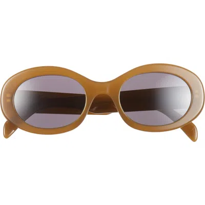 Celine Triomphe 52mm Oval Sunglasses In Brown