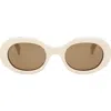 Celine Triomphe Oval Sunglasses, 52mm In Off White/brown