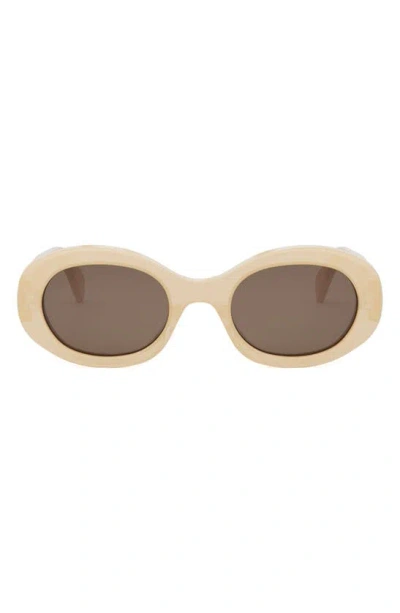 Celine Triomphe 52mm Oval Sunglasses In Neutral