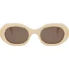 Celine Triomphe 52mm Oval Sunglasses In Beige