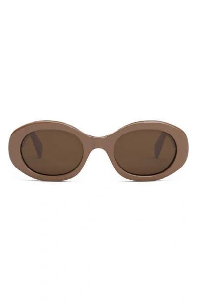 Celine Women's Triomphe 52mm Oval Sunglasses In Medium Beige