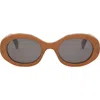 Celine Cl40194u Triomphe 45a Opaline Caramel Sunglasses In Shiny Light Brown/smoke
