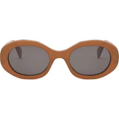 Celine Triomphe 52mm Oval Sunglasses In Brown