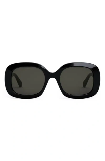 Celine Triomphe 52mm Square Sunglasses In Black