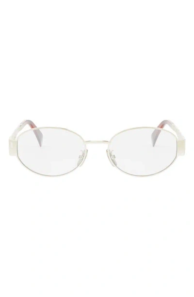 Celine Triomphe 53mm Oval Optical Glasses In White