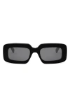 Celine Triomphe 53mm Rectangular Sunglasses In Black