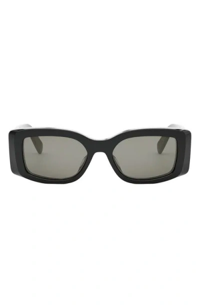 Celine Triomphe 53mm Rectangular Sunglasses In Black