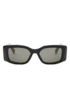 Celine Triomphe 53mm Rectangular Sunglasses In Black
