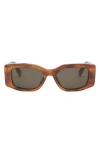 Celine Maxi Triomphe Rectangle Sunglasses In Blonde Havana/brown